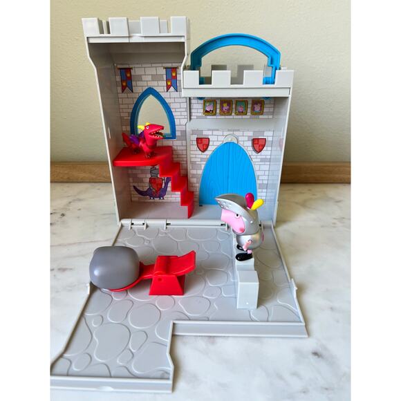 Peppa Pig Little Places Castle Fort George Set Knight Dragon Complete Set - Picture 4 of 12